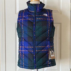 The North Face Printed Rox Luxe Full Zip Down Puffer Vest Jacket Ponderosa Green
